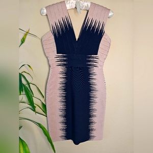 Herve Leger Denisa Jagged-Pike Jacquard Dress